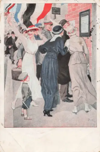 Siegesdepesche Nr.10 Künstlerkarte Brynolf Wennerberg B.W. o 1917 Feldpost