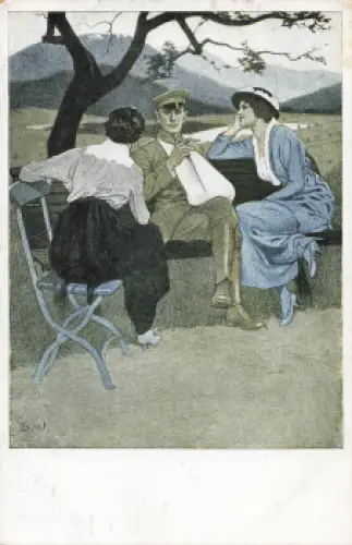 Daheim Nr.33 Künstlerkarte Brynolf Wennerberg B.W. Feldpoststempel 12. Comp I.R.92 20. Inf. div. 1916