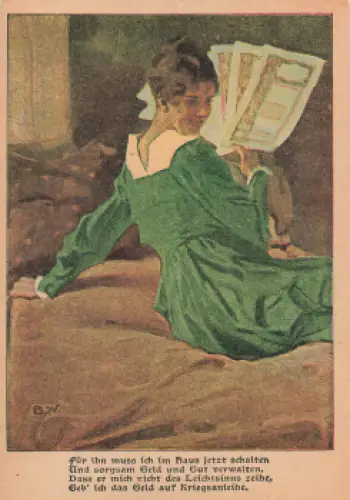 Kriegsanleihe Künstlerkarte Brynolf Wennerberg B.W. * um 1915