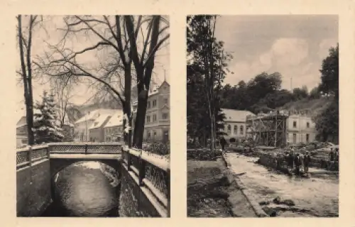01816 Bad Berggießhübel vor und nach der Unwetterkatastrophe 8./9. Juli 1927 am Bahnhof