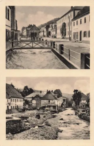 01816 Bad Berggießhübel vor und nach der Unwetterkatastrophe 8./9. Juli 1927 Hauptstrasse