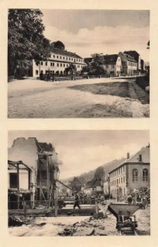 01816 Bad Berggießhübel vor und nach der Unwetterkatastrophe 8./9. Juli 1927 Hauptstrasse