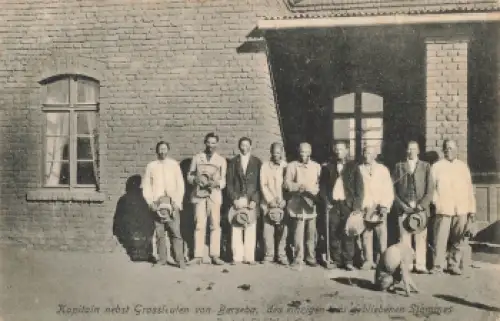 Kapitain nebst Grossleuten von Berseba Deutsch-Südwestafrika * um 1905