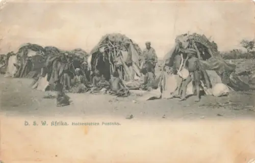 Hottentotten Pontoks Deutsch-Südwestafrika Feldpost Bethanien 1905