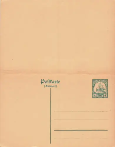 Deutsch Ostafrika Ganzsache mit Antwortkarte 4 Heller * um 1910