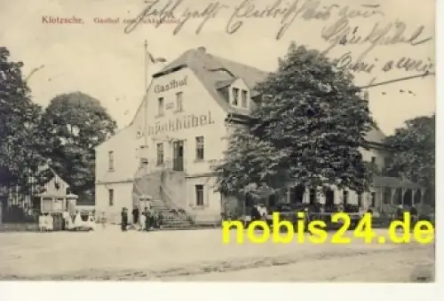 Klotzsche Dresden Gasthof Schankhübel Bahnpoststempel Dresden-Lübbenau Zug 685 o 1911