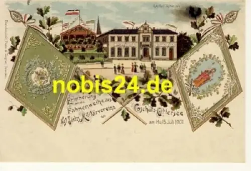 Coschütz Dresden Gittersee Fahnenweihe Militärverein 1901 