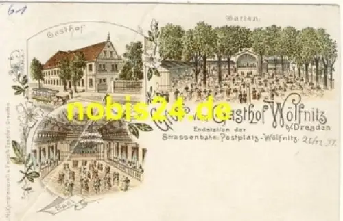 Wölfnitz Dresden Litho Gasthof  *ca.1900