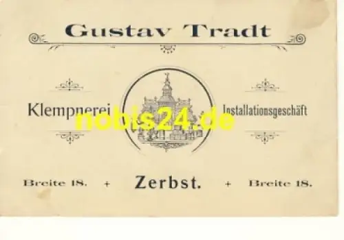 39261 Zerbst Werbekarte Klempnerei *ca.1930
