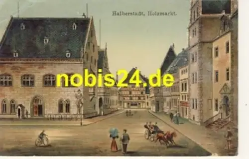38820 Halberstadt Holzmarkt Künstlerkarte o 8.9.1899