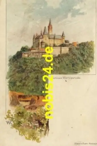 38855 Wernigerode Harz Litho Schloss *ca.1900