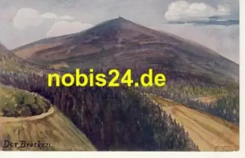 38875 Brocken Harz Künstlerkarte o 8.7.1909
