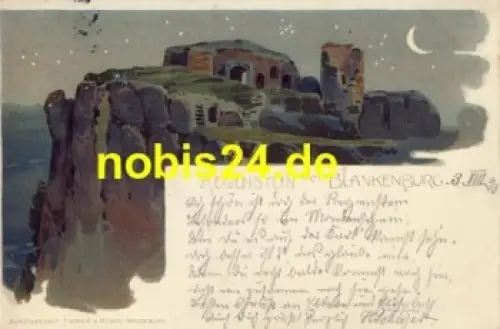 38889 Blankenburg Regenstein Künstlerkarte o 3.8.1898