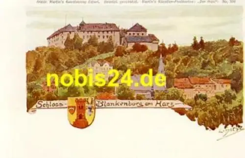 38889 Blankenburg Harz Schloss Künstlerkarte  *ca.1910