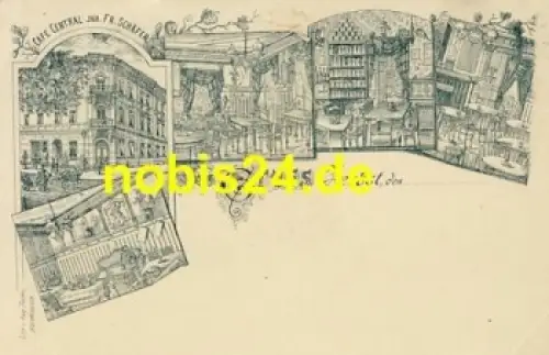 39261 Zerbst Cafe Central Vorläufer Litho *ca.1900