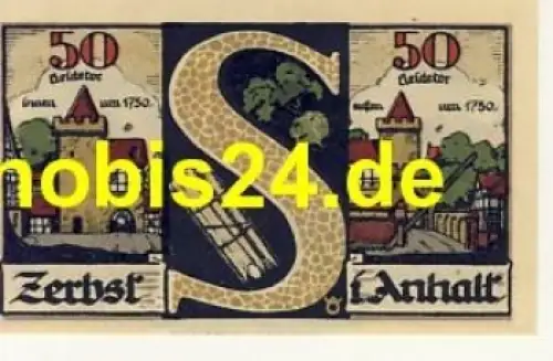 39261 Zerbst Notgeld 50 Pfennige 1921