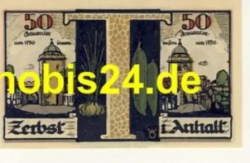 39261 Zerbst Notgeld 50 Pfennige 1921