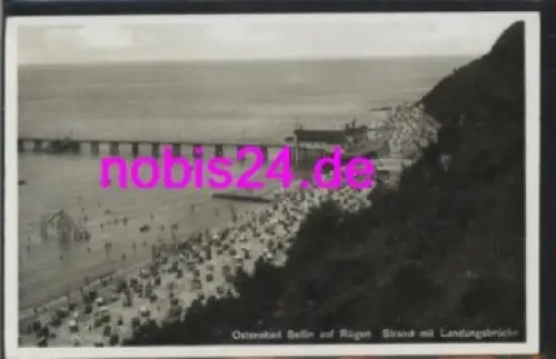 18586 Sellin Rügen Strand Landungsbrücke  *ca.1955