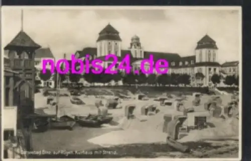 18609 Binz  Kurhaus Strandkörbe *ca.1955