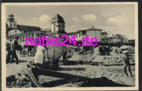 18609 Binz Rügen Strand Clubhaus o ca.1955