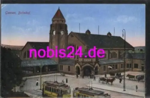 35390 Giessen Bahnhof Strassenbahn *ca.1920