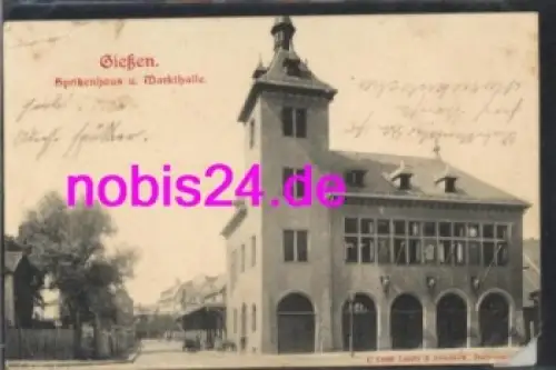 Giessen Spritzenhaus der Feuerwehr Markthalle o 27.10.1904