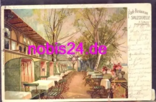 Magdeburg Künstlerkarte Salzquelle o 1905