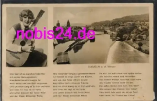 31787 Hameln Weser Liedkarte o 7.12.1938