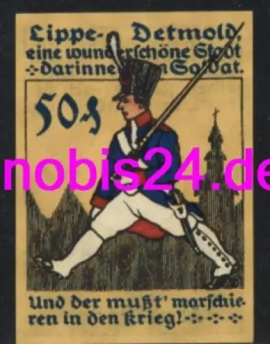 32700 Lippe Detmold Notgeld 50 Pfennige 1920