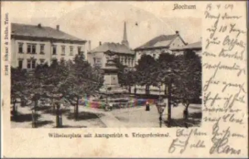 44787 Bochum Wilhelmsplatz mit Amtsgericht und Kriegerdenkmal o 21.4.1901
