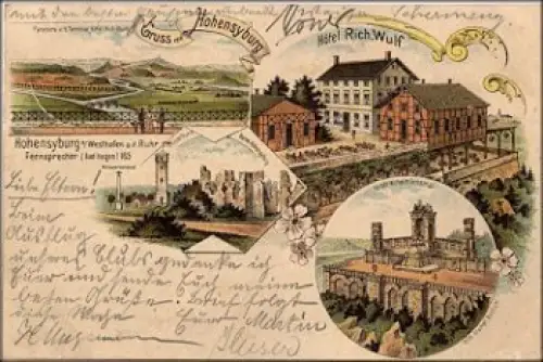 Hohensyburg Dortmund Hotel Wufl Litho o 13.4.1897