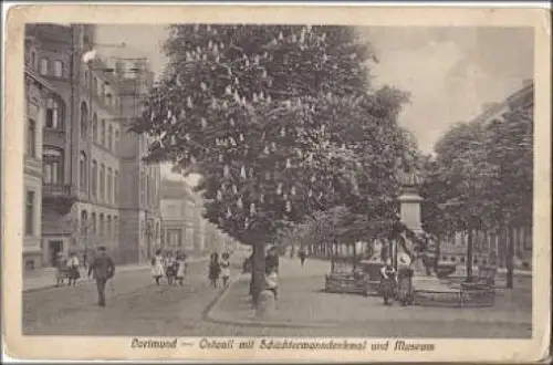 Dortmund Ostwall mit Schüchtermannsdenkmal und Museum o 12.3.1917