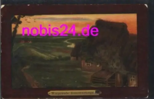 27726 Worpswede  Sonnenuntergang Künstlerkarte o ca.1920