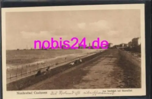 Cuxhaven Am Seedeich bei Sturmflut *ca.1920