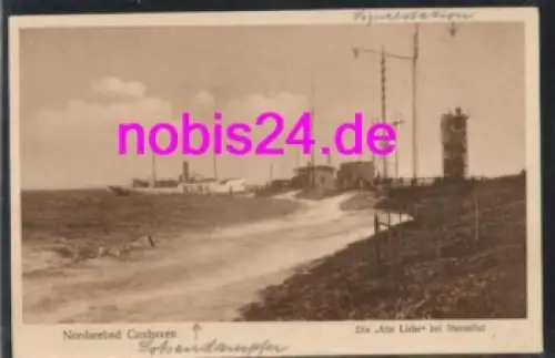 Cuxhaven Alte Liebe bei Sturmflut *ca.1920
