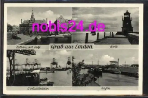 26690 Emden Leuchtturm Werft Hafen o 28.6.1959