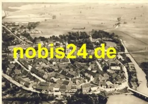 19309 Lenzen Elbe Luftbildaufnahme *ca.1950