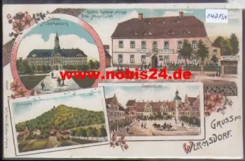 04779 Wermsdorf  Gasthof Goldener Hirsch Litho o 13.9.1912