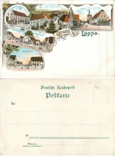 04774 Luppa Farblitho Postamt *ca. 1900