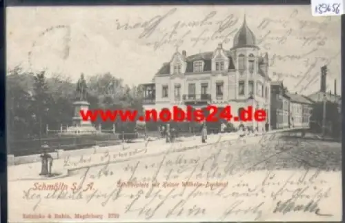 04626 Schmölln, Schillerplatz mit Kaiser Wilhelm-Denkmal o 1.11.1902