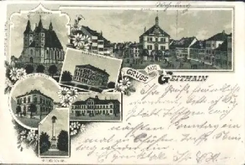 04643 Geithain Litho Bahnhof Postamt o 13.8.1899