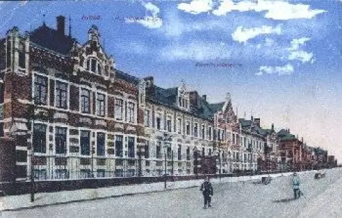 01591 Riesa Kirchbachstraße mit Pionier-Kaserne o 31.5.1918
