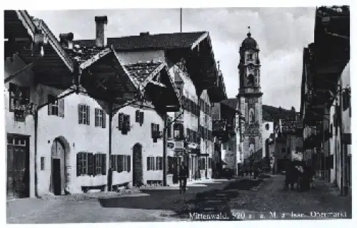82481 Mittenwald Obermarkt mit Goethehaus * ca. 1940