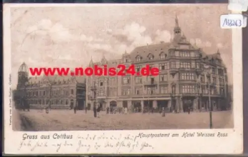 Cottbus Hauptpostamt am Hotel Weisses Ross o 21.5.1902