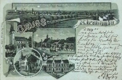 03253 Kirchhain Litho, Postamt, o 20.9.1900