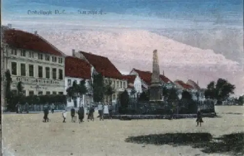 03253 Dobrilugk Hauptstrasse mit Denkmal  *ca. 1910