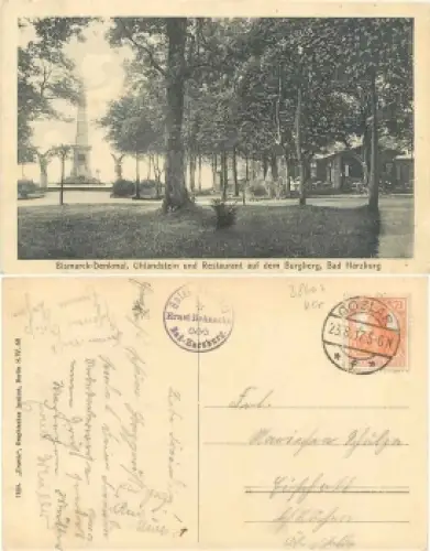 38667 Bad Harzburg Restaurant Burgberg Bismarck-Denkmal o 23.8.1917