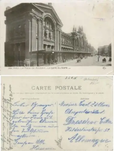 Paris Place de Roubaix Gare du Nord Bahnhof  gebr. 2.6.1911