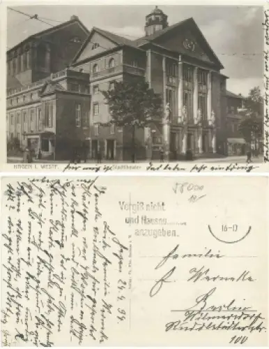 Hagen Westfalen Stadttheater gebr. 24.4.1934