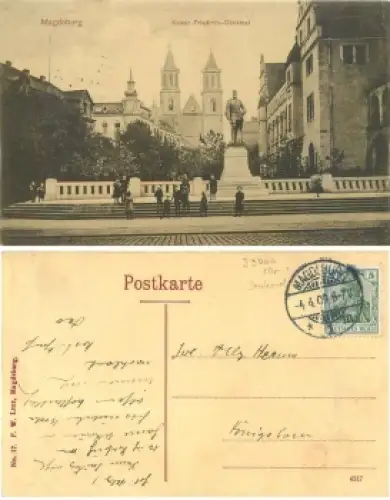Magdeburg Kaiser Friedrich-Denkmal o 4.4.1909